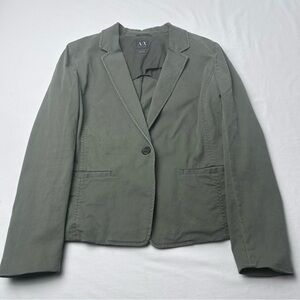 Armani Exchange Women’s Olive Cotton Blazer